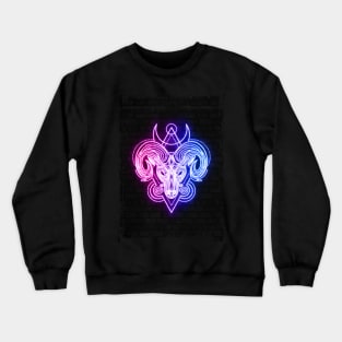 Aries neon sign Crewneck Sweatshirt